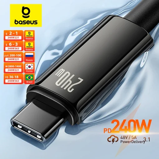 Cable USB C Baseus 240 W para iPhone