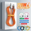 Cable USB-C de silicona líquida de carga súper rápida de 120 W y 6 A para iPhone 14 15 Huawei Samsung Xiaomi