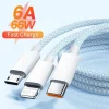 Cable USB Tipo C 3 en 1 6A 66W Super Fast