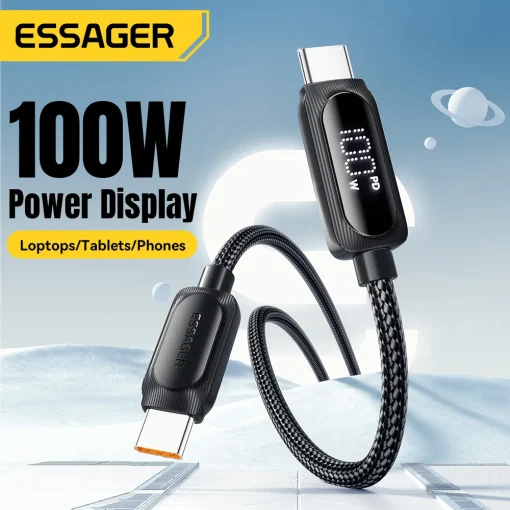 Cable USB Tipo C Essager de 100 W, 5 A, PD