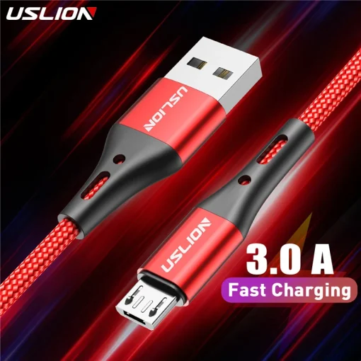 Cable USB micro USB USLION 3A, carga rápida