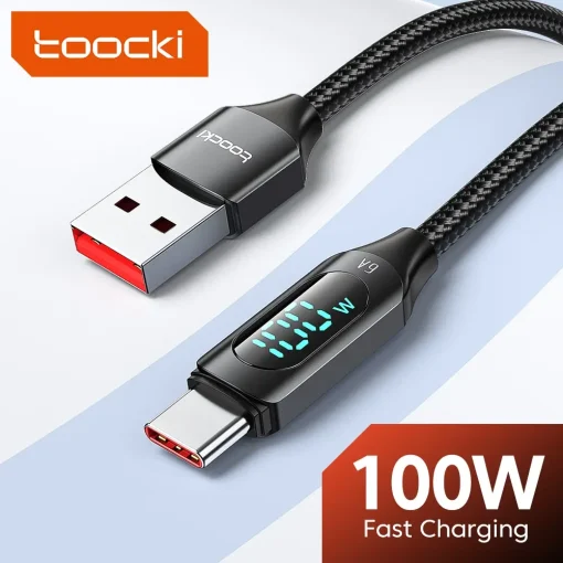 Cable USB tipo C Toocki 100W carga rápida