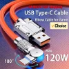 Cable USB tipo C de carga rápida de 180 °