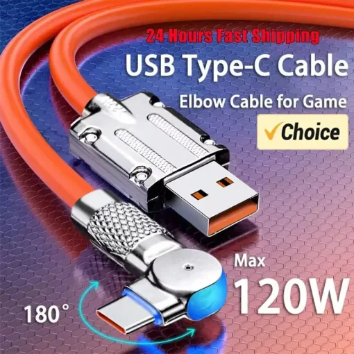 Cable carga rápida 120W 7A USB tipo C