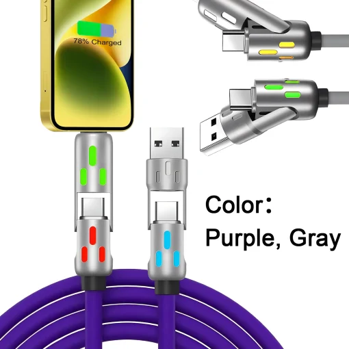 Cable de carga rápida 4 en 1 USB-C aleación de zinc 240 W