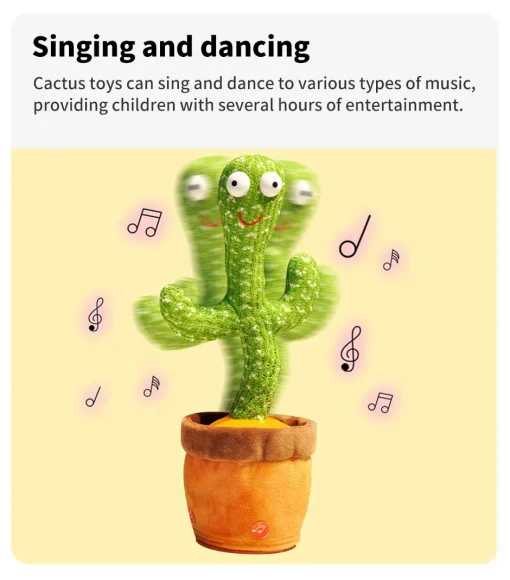 Cactus Inteligente Int. Aprendizaje Juguete Musical Baila Graba Habla