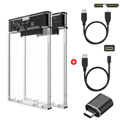 Caja de disco duro externo USB 3.0Tipo C HDD de 2,5 pulgadas SATA SSD