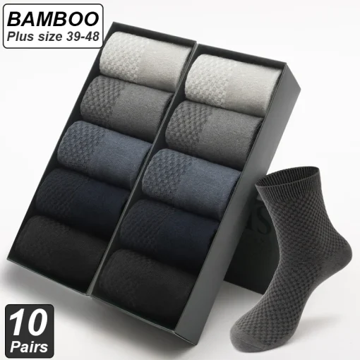 Calcetines de bambú para hombre, otoño, 50 caracteres