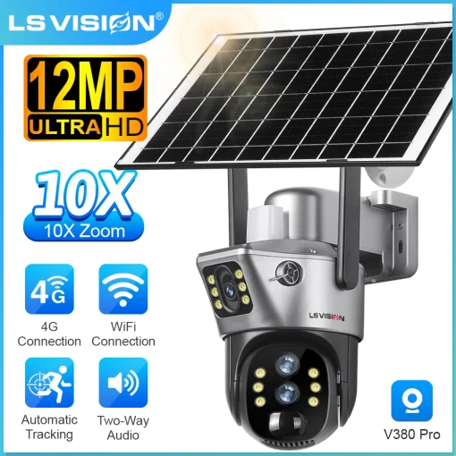 Cámara solar LS VISION con zoom 10X, SIM 4G, WiFi