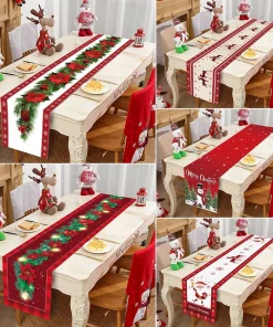 Camino de mesa navideño, decoración de mesa