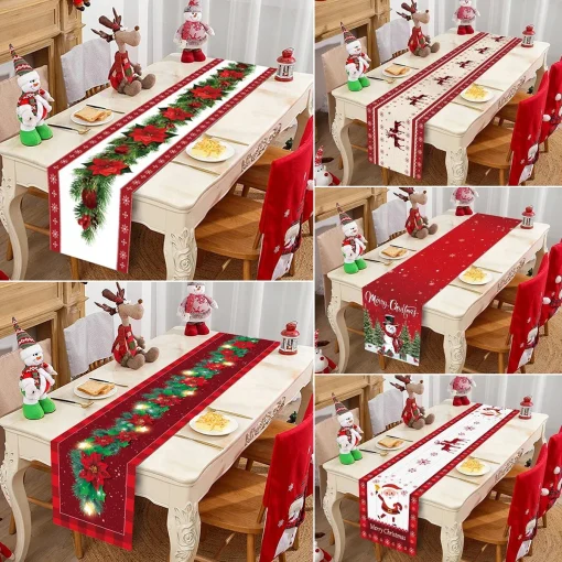 Camino de mesa navideño, decoración de mesa