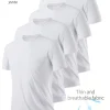 Camisa Redonda Cuello 4-Pack Blanca