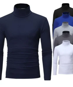 Camiseta cuello alto ajustada otoño invierno para hombre