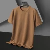 Camiseta de manga corta con cuello redondo y gofrado para hombre