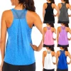 Camiseta femenina de yoga, nuevo estilo, camiseta sin mangas, camisetas de fitness holgadas, chaleco