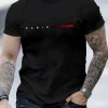 Camiseta hombre manga corta cuello redondo verano algodón