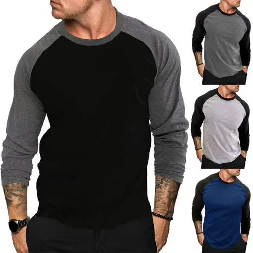 Camiseta nueva informal moda manga larga hombre