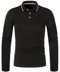 Camiseta polo casual y transpirable para primavera y otoño para hombre