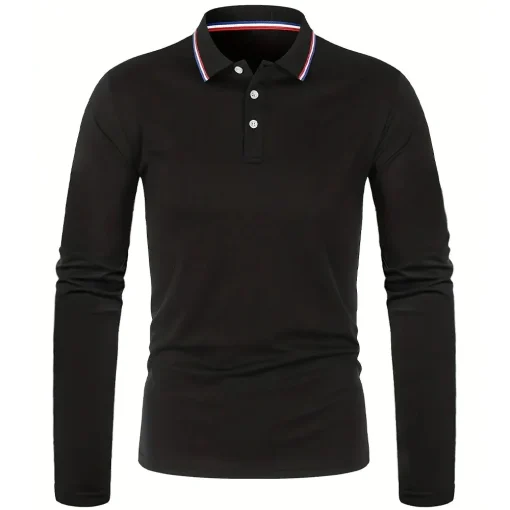 Camiseta polo casual y transpirable para primavera y otoño para hombre