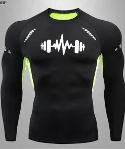 Camisetas ajustadas de compresión para entrenamiento de gimnasio para hombre