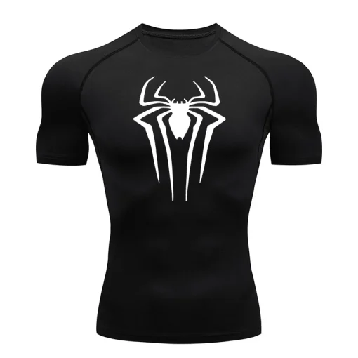 Camisetas de Compresión Spider Print para Hombres