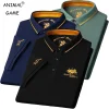 Camisetas de polo bordadas de lujo para hombre de verano, mangas cortas