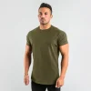 Camisetas lisas de algodón, camisetas para hombre, fitness, manga corta, trote muscular, culturismo, ropa de gimnasio, camiseta entallada