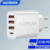 Cargador Rápido 4 Puertos USB Tipo C 60W