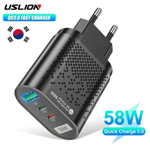 Cargador USB C 58W USLION, carga rápida