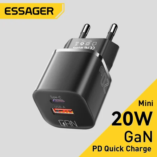 Cargador USB C PD GaN Essager 20 W