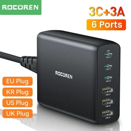 Cargador USB Rocoren 100W tipo C PD