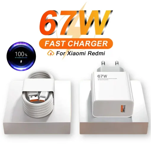 Cargador USB rápido 6A 67W para Xiaomi Redmi