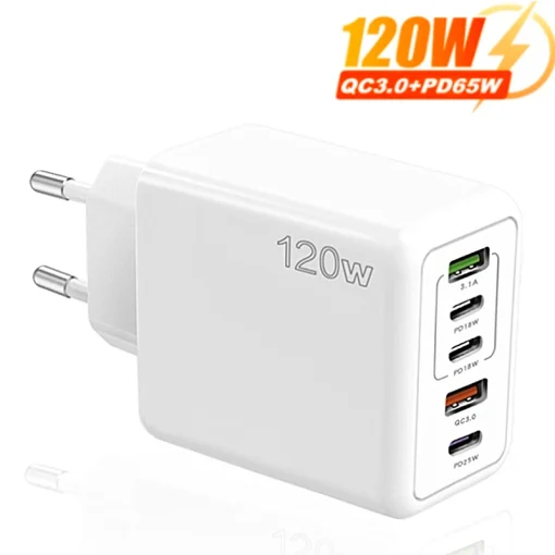 Cargador de 5 puertos USB C PD Carga rápida