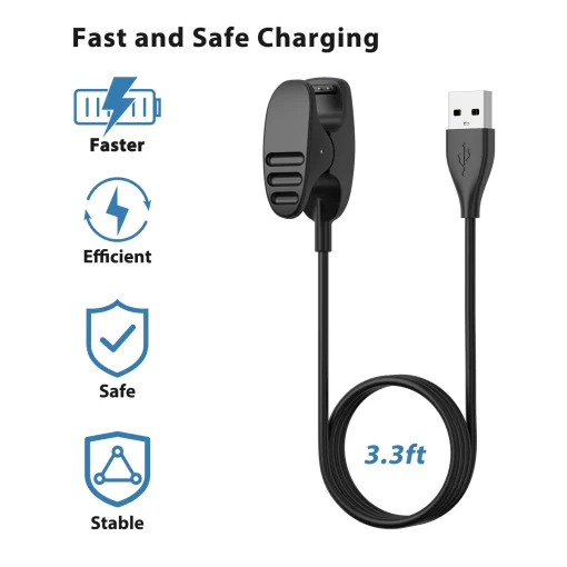 Cargador de base con clip para cable de carga USB de 1 m para Suunto