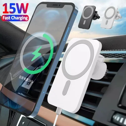 Cargador inalámbrico magnético para coche 15W MagSafe