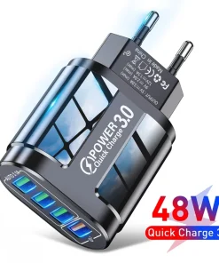 Cargador rápido 48W QC3.0 4USB estándar EU