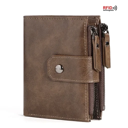 Cartera monedero hombre piel PU RFID 2024