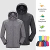 Chaqueta Lluvia Camping Hombres Mujeres Resistente Agua