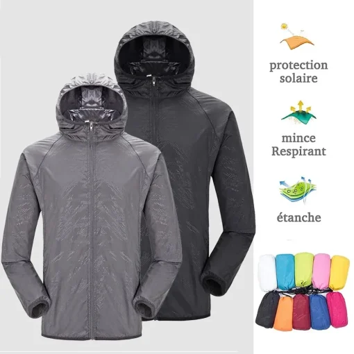 Chaqueta Lluvia Camping Hombres Mujeres Resistente Agua