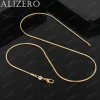 Collares de cadena de serpiente de oro auténtico de 18 quilates ALIZERO