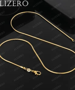 Collares de cadena de serpiente de oro auténtico de 18 quilates ALIZERO