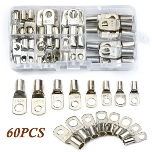 Conectores de Cable de Anillo de Orejeta de Cobre Estañado 60PCS SC