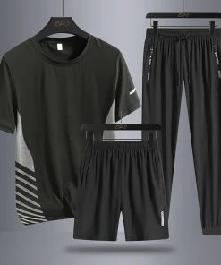 Conjunto 3 piezas verano hombre deporte correr