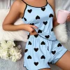 Conjunto de pijama para mujer, camisetas, pantalones cortos