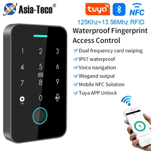 Cont. acceso IP67 Tuya Bluetooth huellas