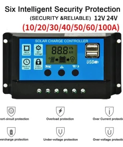 Controlador LCD de carga y descarga solar