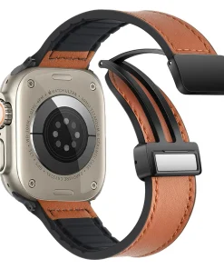 Correa de silicona + cuero para Apple Watch Ultra