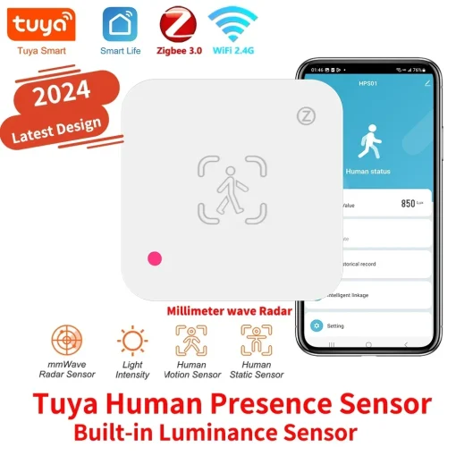 Detector de radar de ondas milimétricas y sensor de presencia humana WiFi Zigbee de Tuya