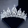 Diadema de boda corona de cristal tiara novia plata