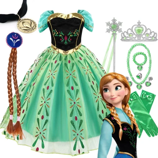 Disfraz de Frozen Elsa Anna de Disney para niñas